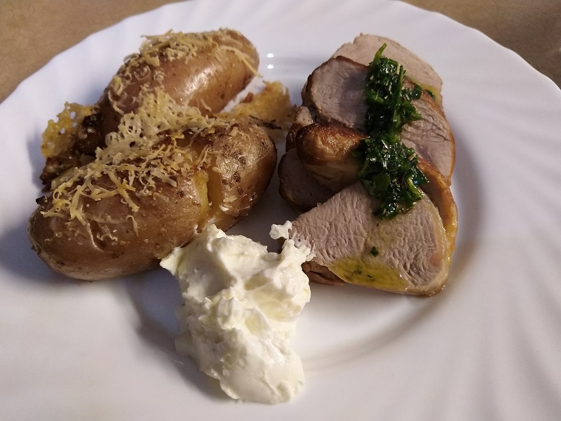 Sertésszűz cacio e peppe burgonyával